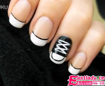 超个性匡威鞋图案美甲