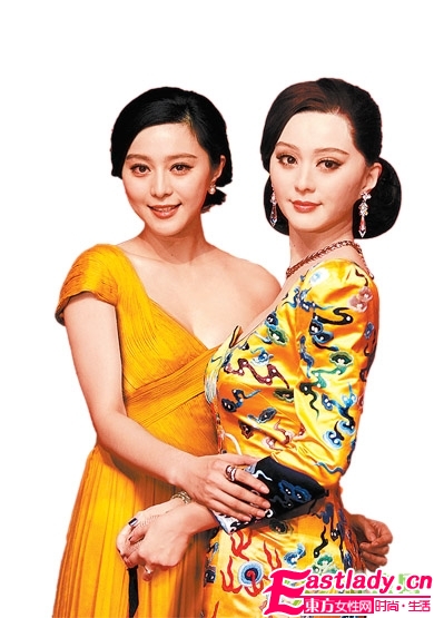 范冰冰 龙袍装  蜡像真人哪个美