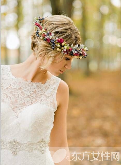 短发新娘造型也很美 不信你瞧瞧