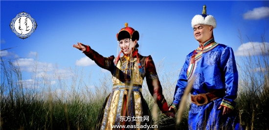 蒙古族婚纱照感受质朴的爱情