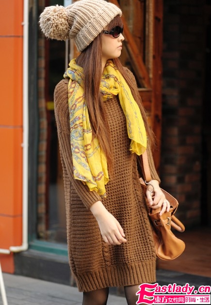 宽松套头中长款毛衣外套 针织的样式让你质感十足