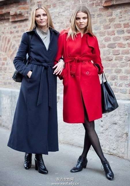 2013年春节服装搭配 红色大衣是主角