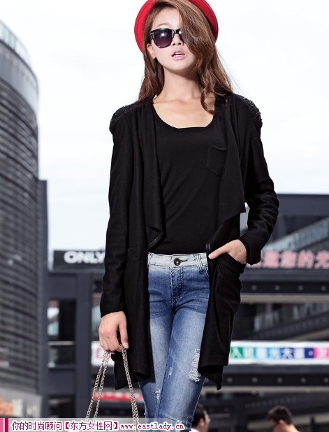 不规则长款风衣外套 欧美大牌街拍的必备品