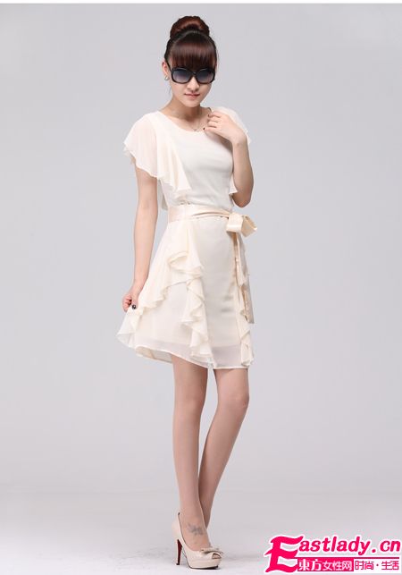 2012新款收腰雪纺连衣裙秀出你的小蛮腰