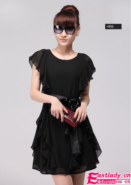 2012新款收腰雪纺连衣裙秀出你的小蛮腰