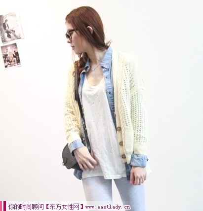 轻松搭配 镂空长袖针织衫旋风来袭
