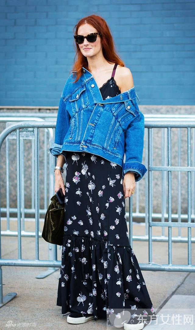 牛仔夹克这样穿超有范 不信你看大幂幂