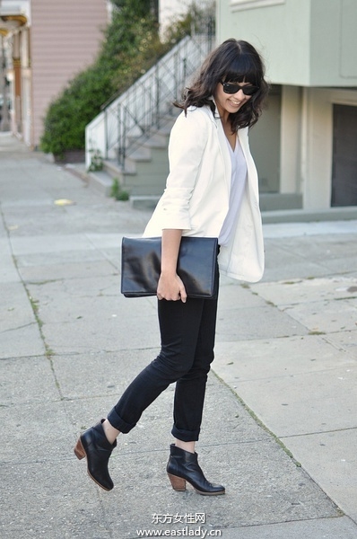 欧美潮人黑白搭配穿出大气明星气质