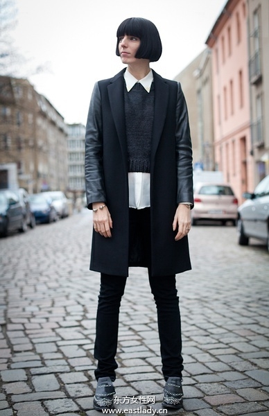 欧美潮人黑白搭配穿出大气明星气质