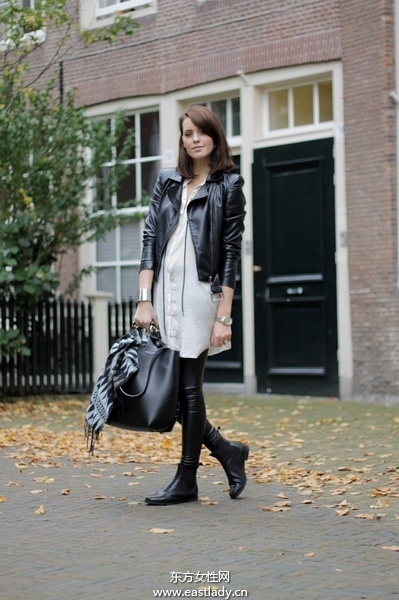 欧美潮人黑白搭配穿出大气明星气质