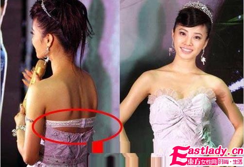 女星模特礼服滑落走光 意外or有意