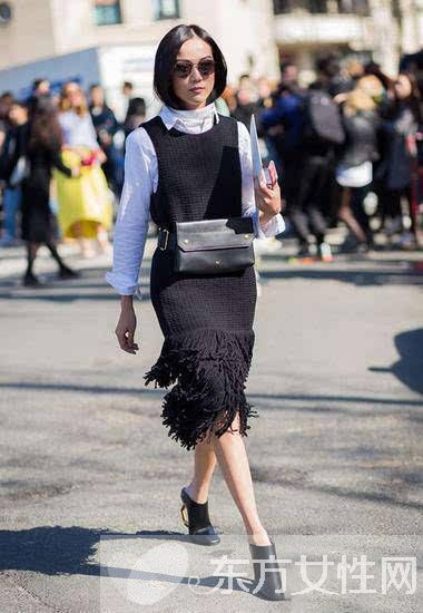 衬衫裙的N种时髦搭配 不止显瘦那么简单