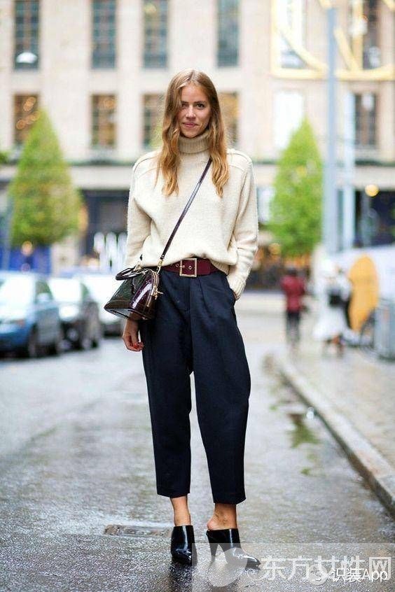 秋冬季节一件高领毛衣竟有这么多种穿法