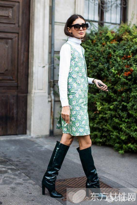 秋冬季节一件高领毛衣竟有这么多种穿法