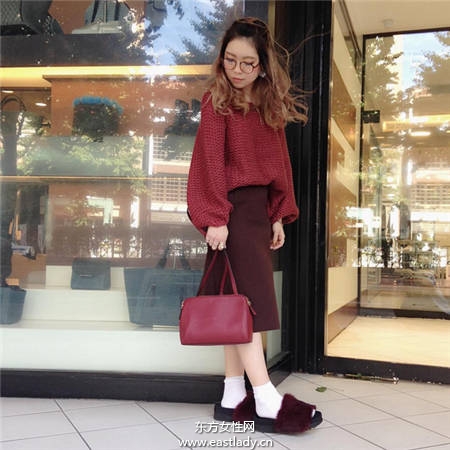 毛毛鞋也可这么时尚 这样穿回头率百分百