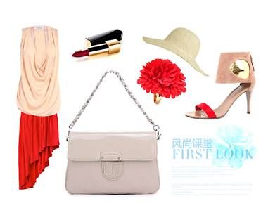 范冰冰多层印花包包 增添俏皮与随性