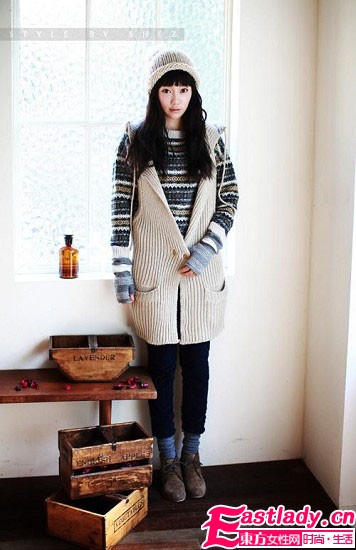 冬季要的就是这个范 人见人爱粗棒针毛衣