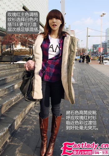 丰富色彩毛料格子衣 带你走出黑白季