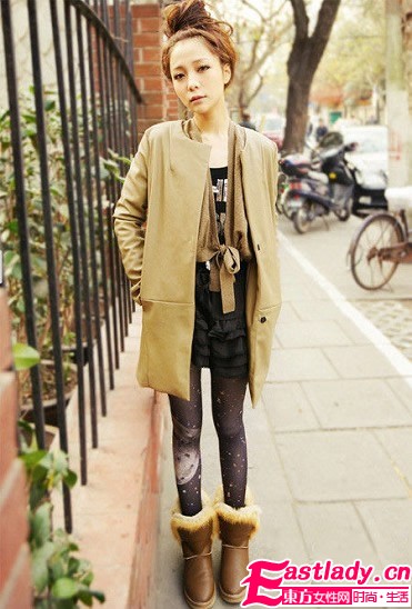 另类打底裤穿搭 摆脱冬季沉闷