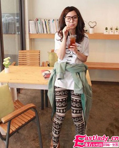 纯色OUT 冬季迷恋北欧雪花leggings