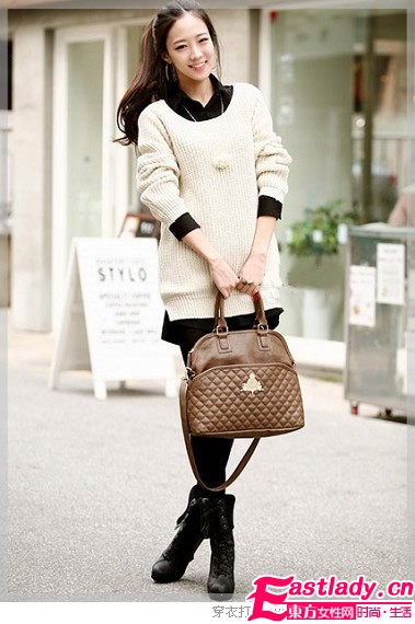 秋冬毛衣配长靴穿出高挑气质