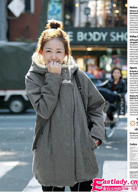 韩版过腰棉外套 秀出冬季曼妙好身材