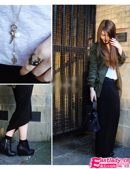 超长裙优雅LOOK 巧遮赘肉显腿型
