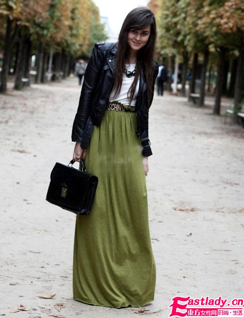 超长裙优雅LOOK 巧遮赘肉显腿型