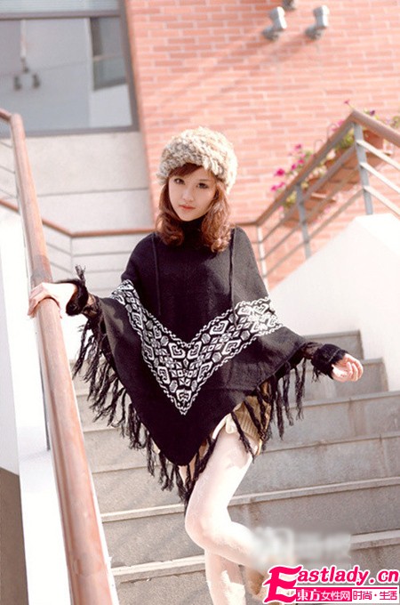 保暖混搭 御寒披肩人手一件