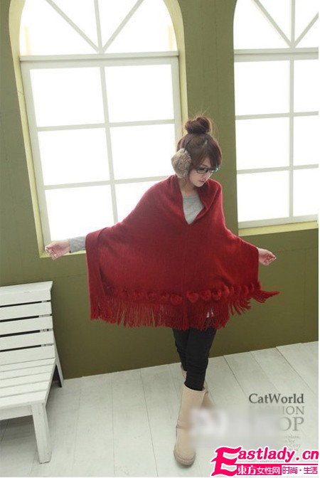 保暖混搭 御寒披肩人手一件