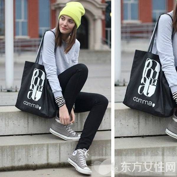 环保袋也能成时尚 这样搭居然一点都不违和