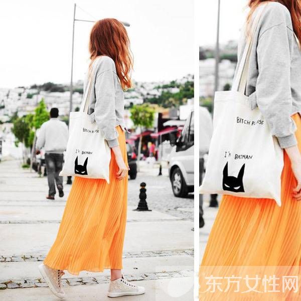 环保袋也能成时尚 这样搭居然一点都不违和