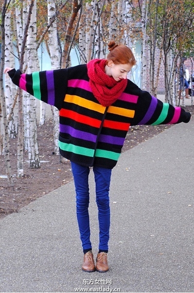 欧美街头围巾混搭穿出江南风情