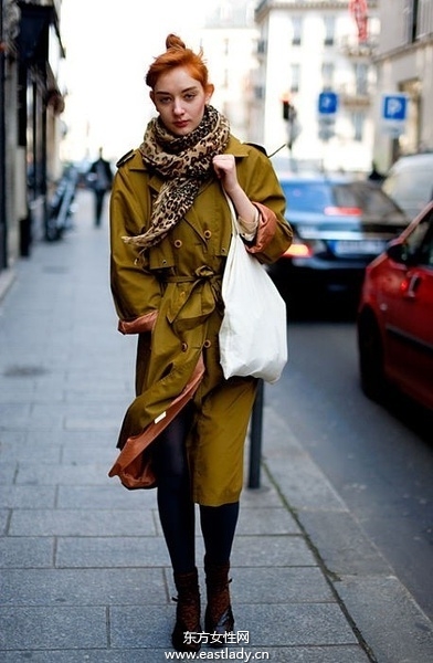 欧美街头围巾混搭穿出江南风情