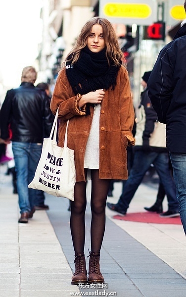 欧美街头围巾混搭穿出江南风情