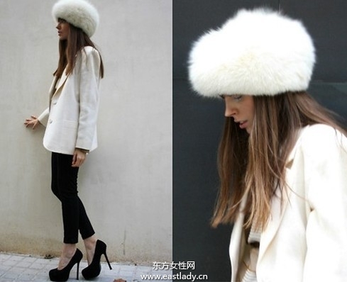 时尚皮草帽给冬日带来一丝暖意