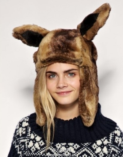 时尚皮草帽给冬日带来一丝暖意