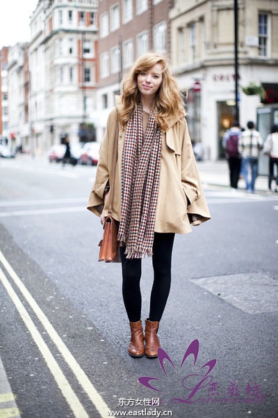 欧美街头围巾混搭穿出江南风情