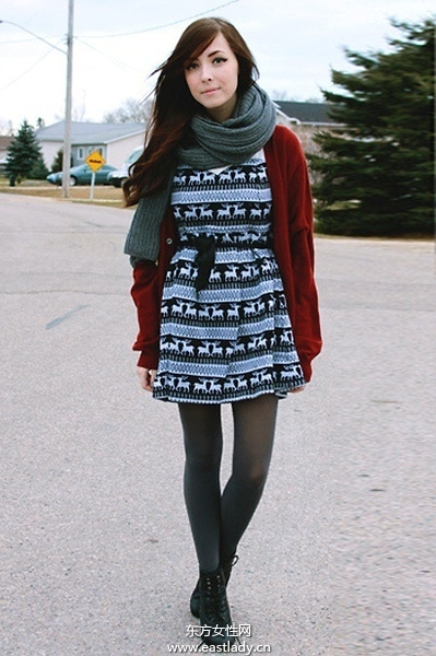 欧美街头围巾混搭穿出江南风情