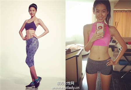 马甲线正妹展露性感结实腹肌