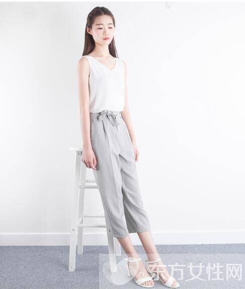韩版时尚都市OL七分裤搭配 精致不缺乏舒适感