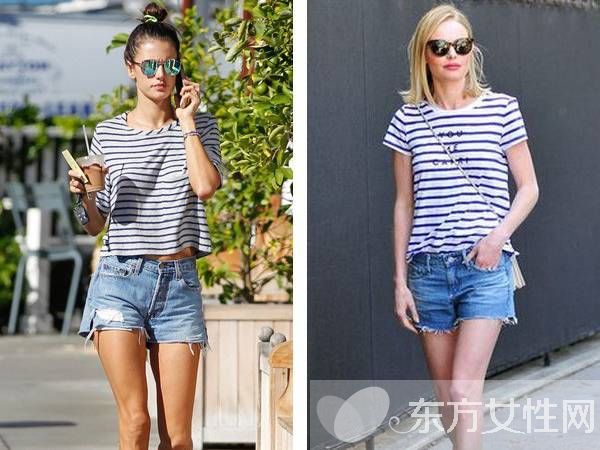 条纹t恤怎么搭配更潮更好看 看看明星们的完美示范