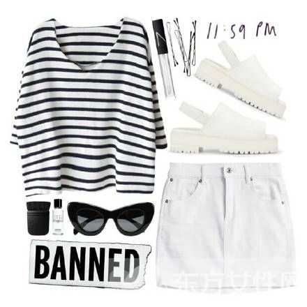 黑白条纹时尚搭 教你玩转学院风