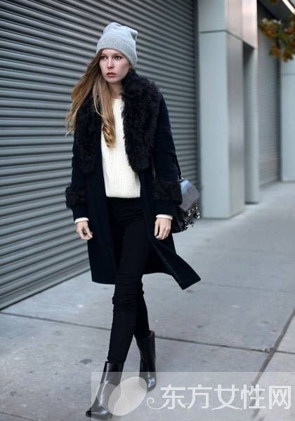 欧美潮女冬季穿搭街拍秀 大衣+紧身裤营造霸气女人味
