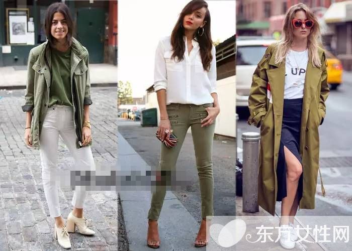 军绿色外套搭配图片推荐 欧美街头最常见穿搭法