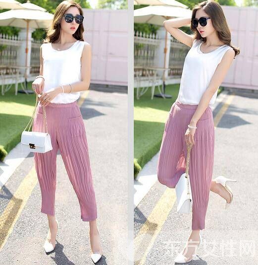 韩版时尚都市OL七分裤搭配 精致不缺乏舒适感