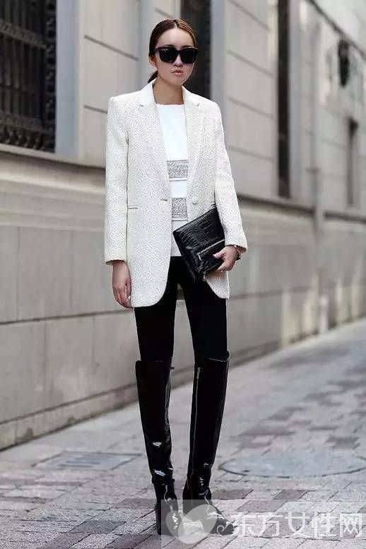 过膝靴搭配显高挑 瞬间穿出女王范儿