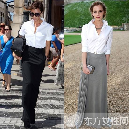 女士白衬衣的穿法推荐 欧美街头最常见的穿搭法