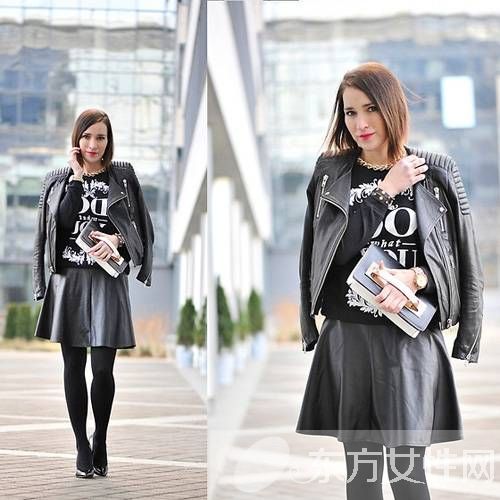 冬季黑色夹克外套搭配 不仅酷帅还魅力十足