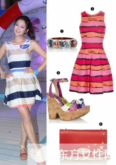 海魂风再掀一片热潮 经典条纹连衣裙时尚搭
